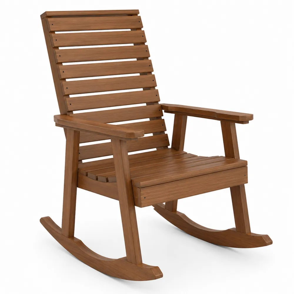 Chaise à bascule en bois pour extérieur