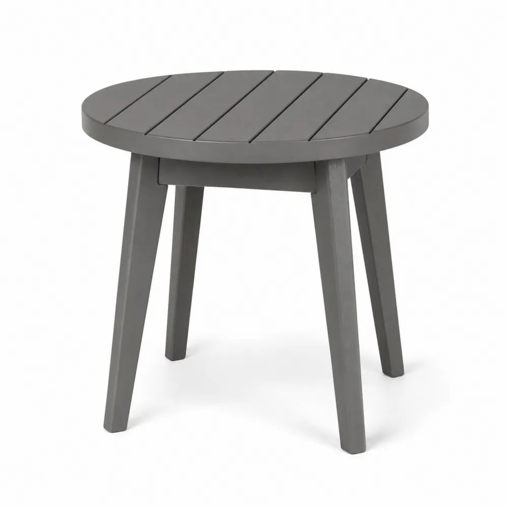 Table ronde de jardin en aluminium gris 45 cm